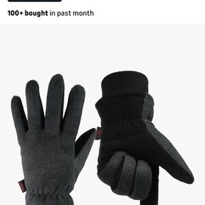 OZERO Unisex Winter Gloves -30°F Deerskin Leather Water-resistant Gloves, Medium